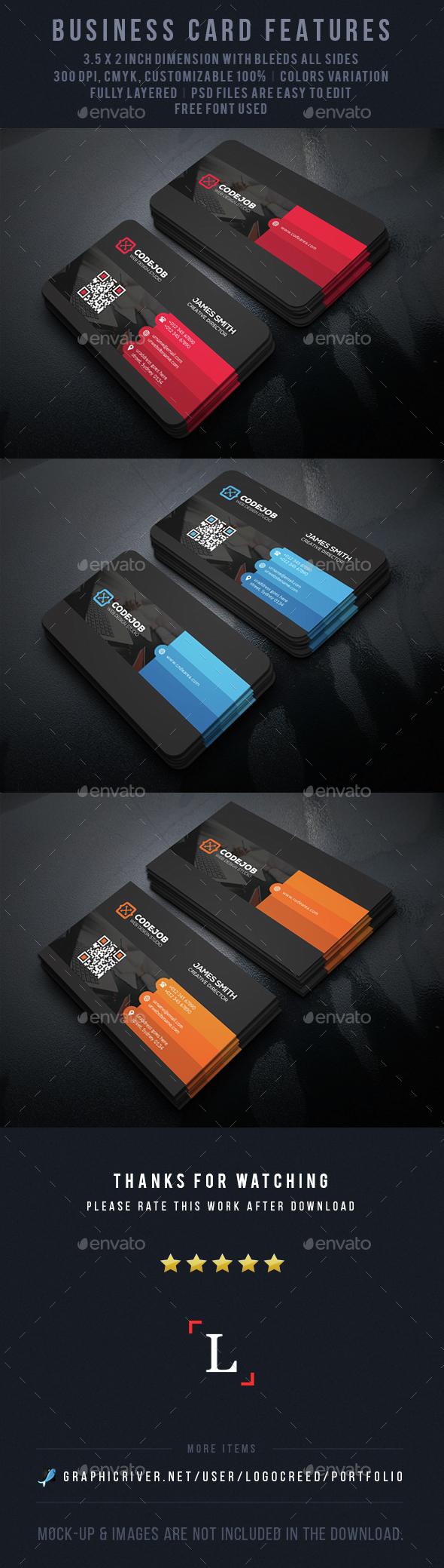 Color Shade Business Cards - Business Cards Print Templates