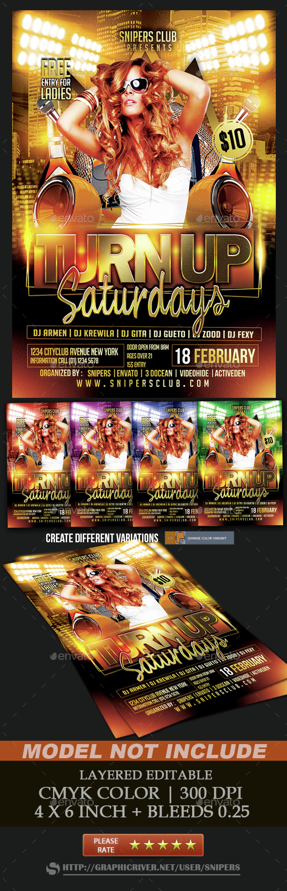 Turn Up Party - Events Flyers