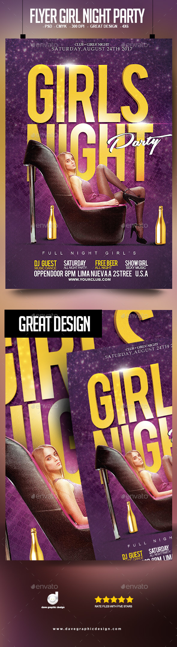 Flyer Girl Night Party - Clubs & Parties Events