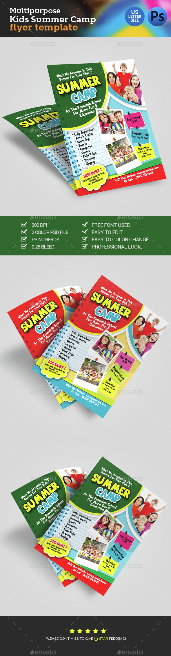 Kids Summer Camp Flyer - Flyers Print Templates
