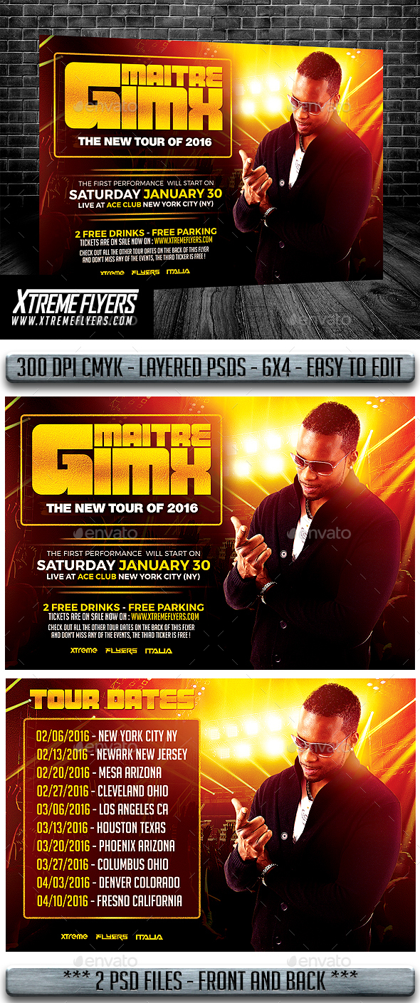 DJ Tour Flyer - Clubs & Parties Events
