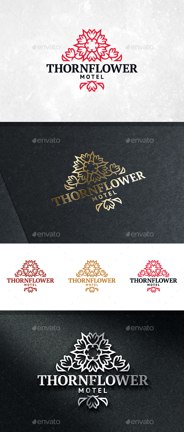 Thorn Flower Logo Template - Crests Logo Templates