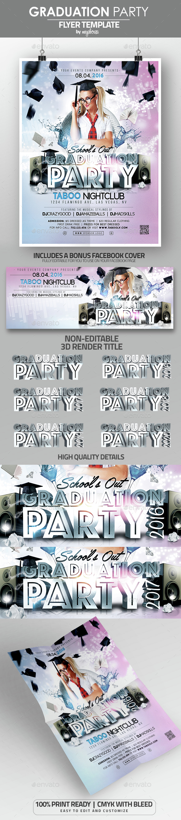 Graduation Party Flyer / Poster Template - Clubs & Parties Events
