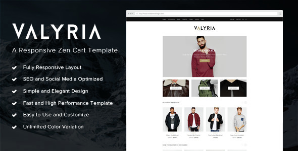 Download Valyria - A Responsive Zen Cart Template nulled version