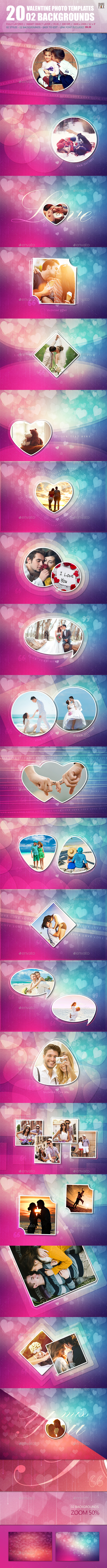 20 Valentine Photo Templates - Vol.03 - Miscellaneous Photo Templates