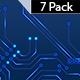 Electric Circuit Board Animation Blue Background-7 Pack - VideoHive Item for Sale