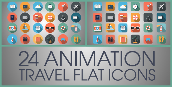 Travel Flat Icons - VideoHive 14639992