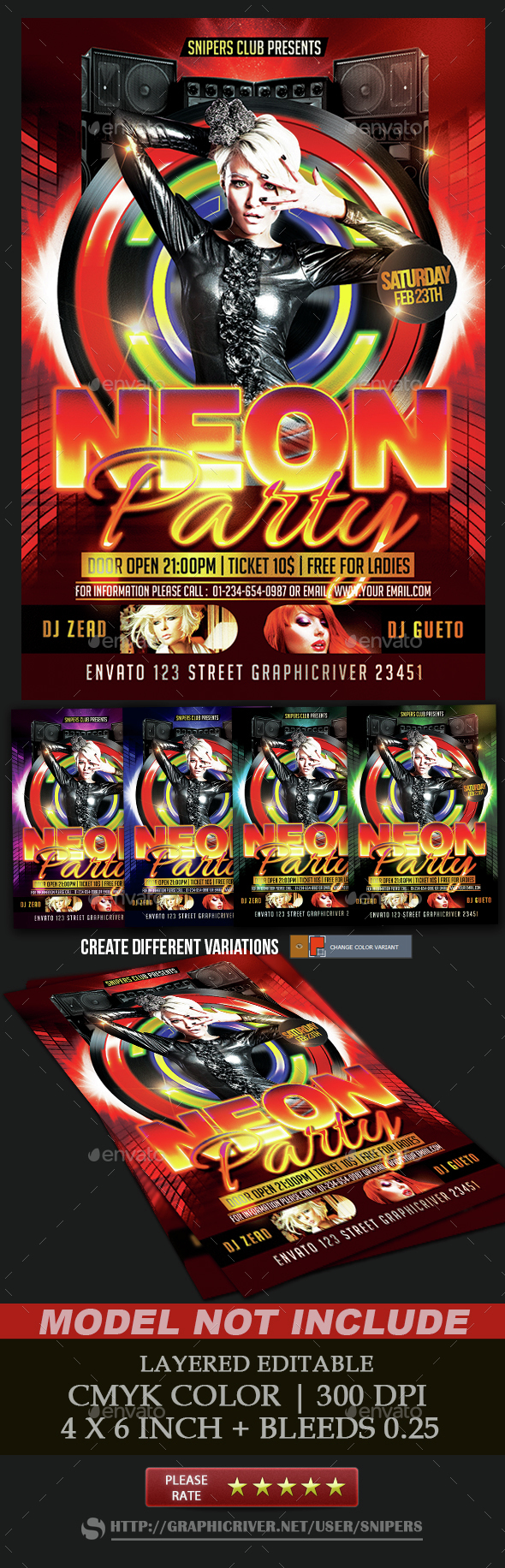 Neon Party - Events Flyers