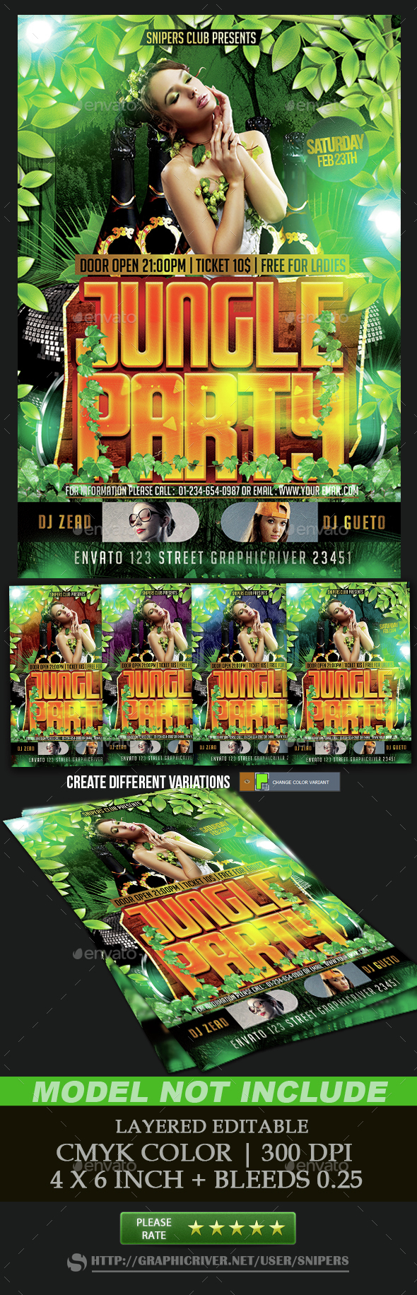 Jungle Party - Events Flyers