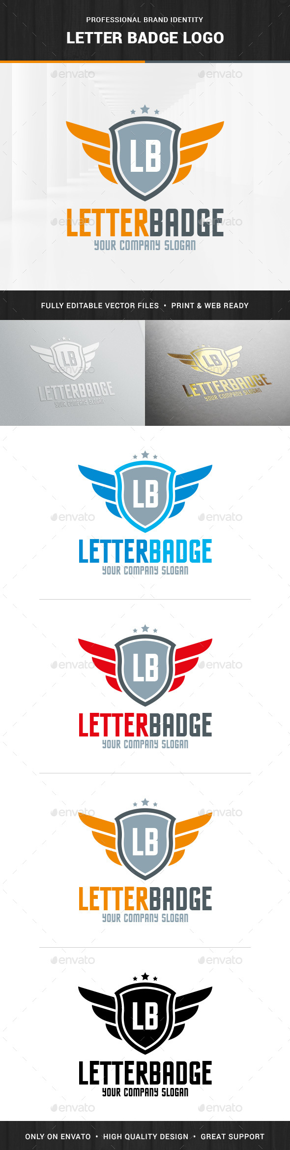 Letter Badge Logo Template - Letters Logo Templates
