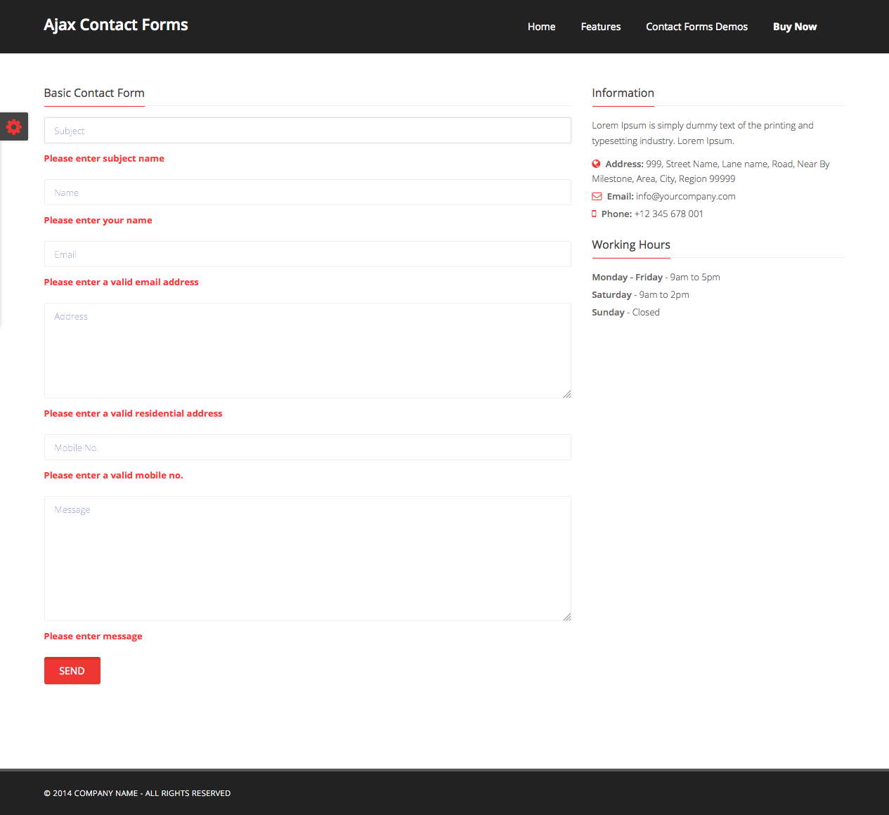 basic contact information form