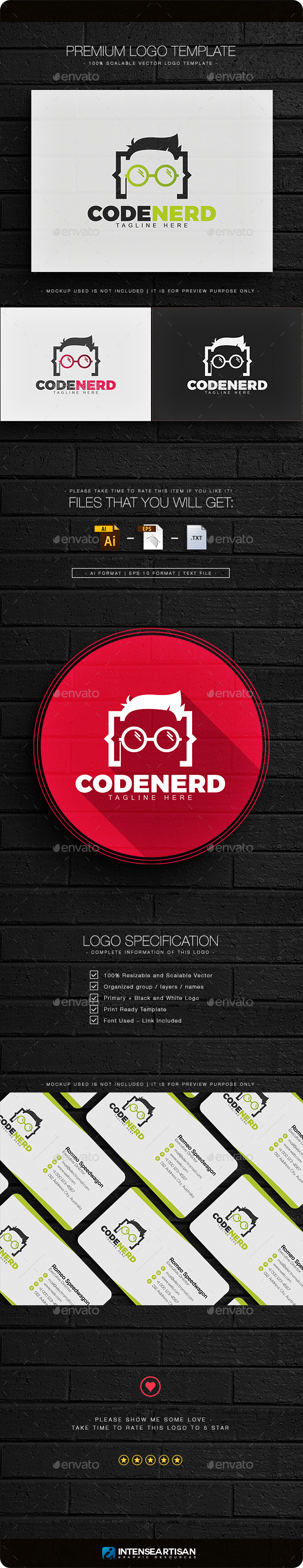 Code Nerd Logo - Humans Logo Templates