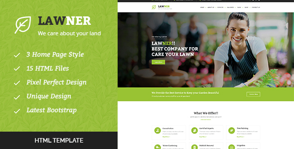 Lawner - Gardening and Landscaping HTML Template - Business Corporate