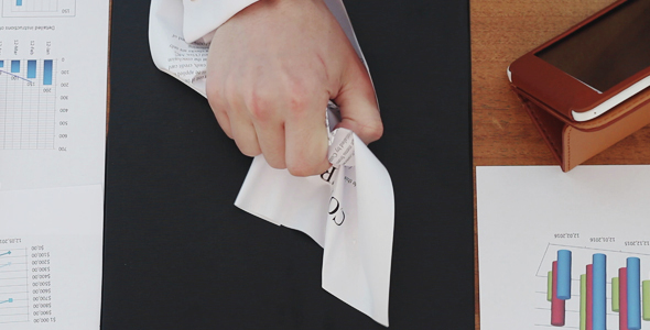 Businessman Crumples Contract alt
