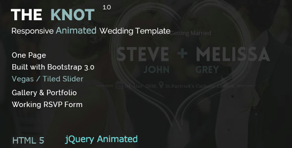 The Knot - Wedding Animated HTML Template - Wedding Site Templates