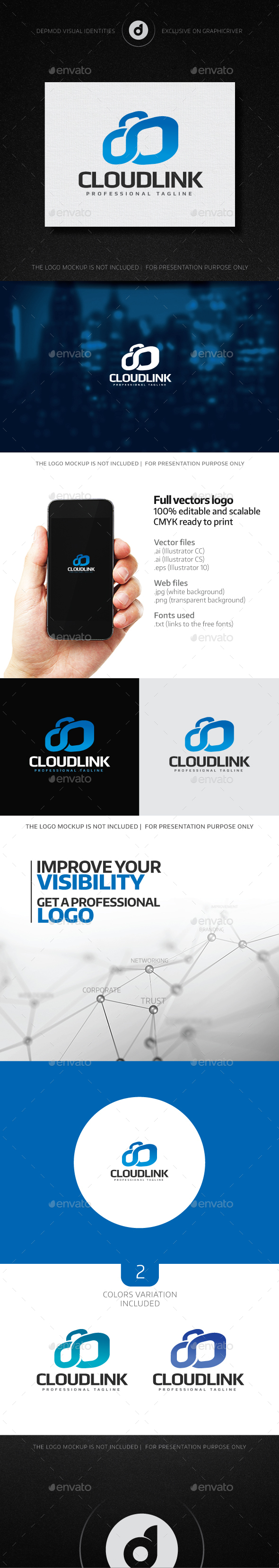 Cloud Link Logo - Objects Logo Templates