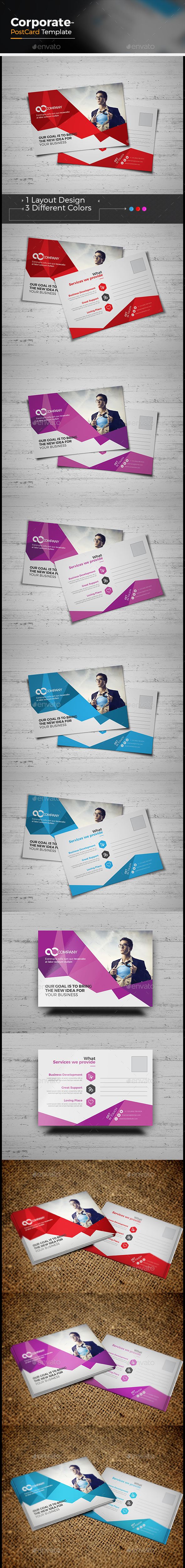 Corporate Post Card - Cards & Invites Print Templates