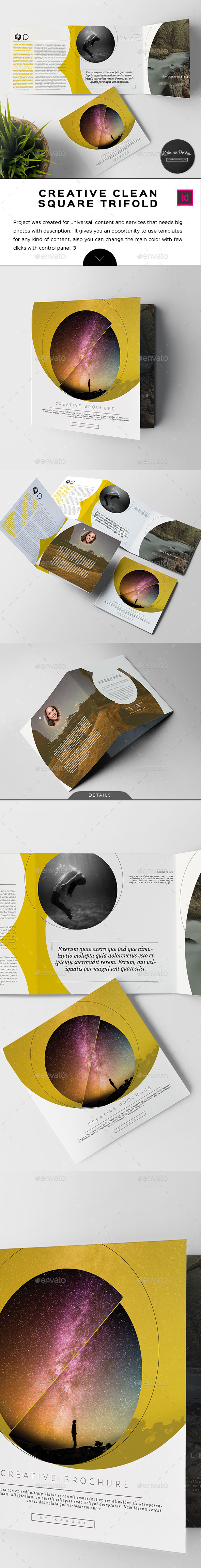 Creative Clean Square Trifold Brochure - Informational Brochures