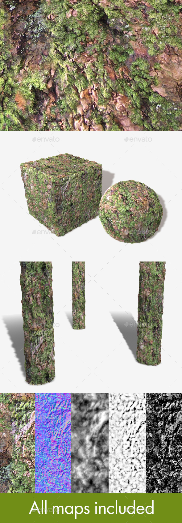 Thick Mossy Bark - 3Docean 14649685