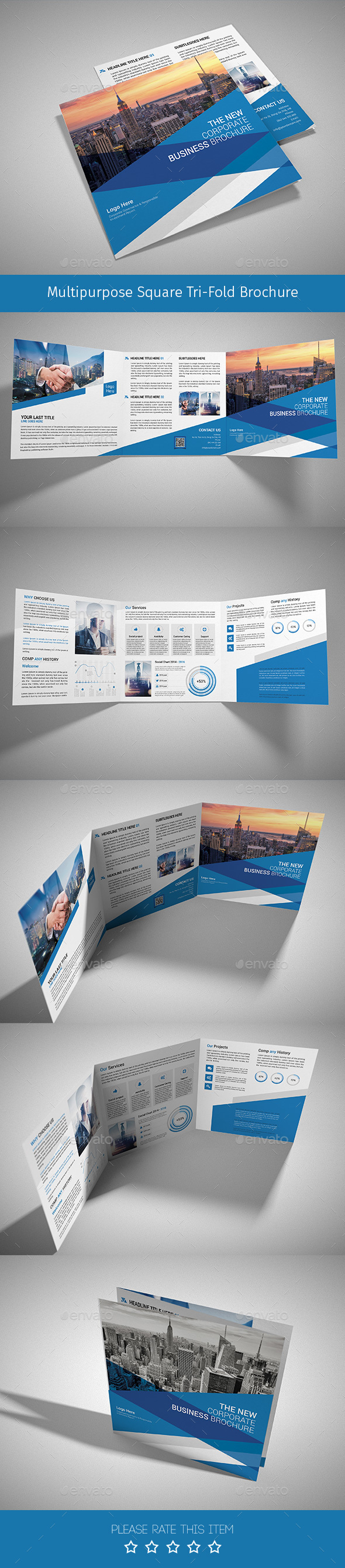 Corporate Tri-fold Square Brochure 05 - Corporate Brochures