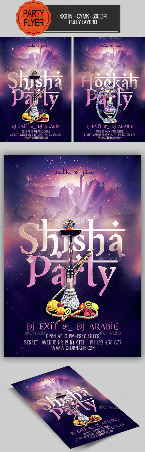 Hookah Shisha Flyer - Clubs & Parties Events
