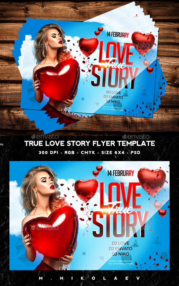 True Love Story Flyer - Clubs & Parties Events