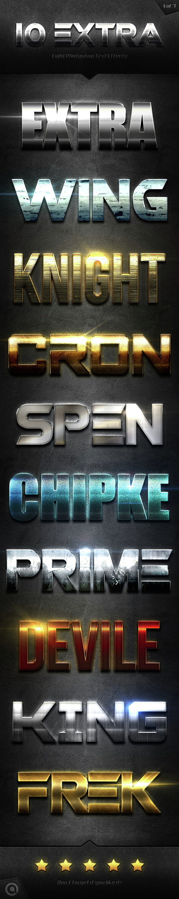 10 Extra Light Text Effects Vol.7 - Styles Photoshop