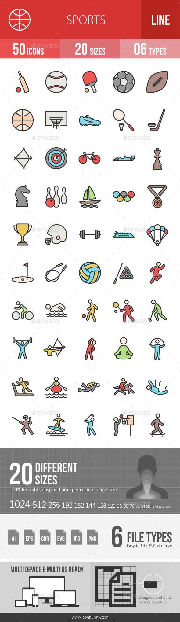 Sports Filled Line Icons - Icons