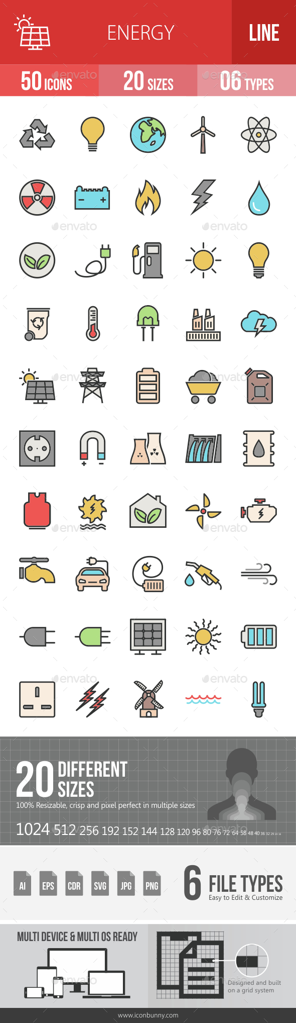 Energy Filled Line Icons - Icons