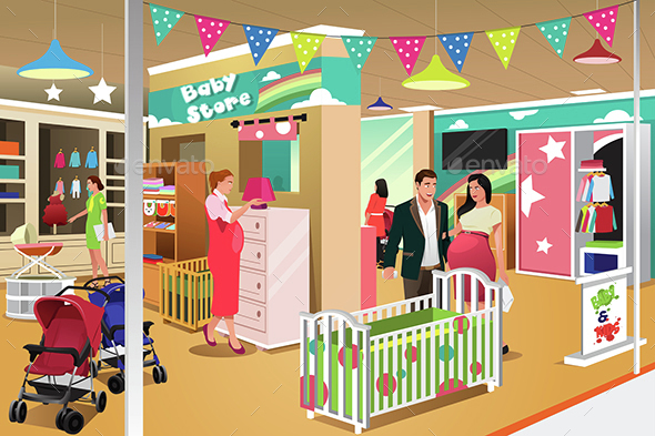 People Buying a Crib - Commercial / Shopping Conceptual