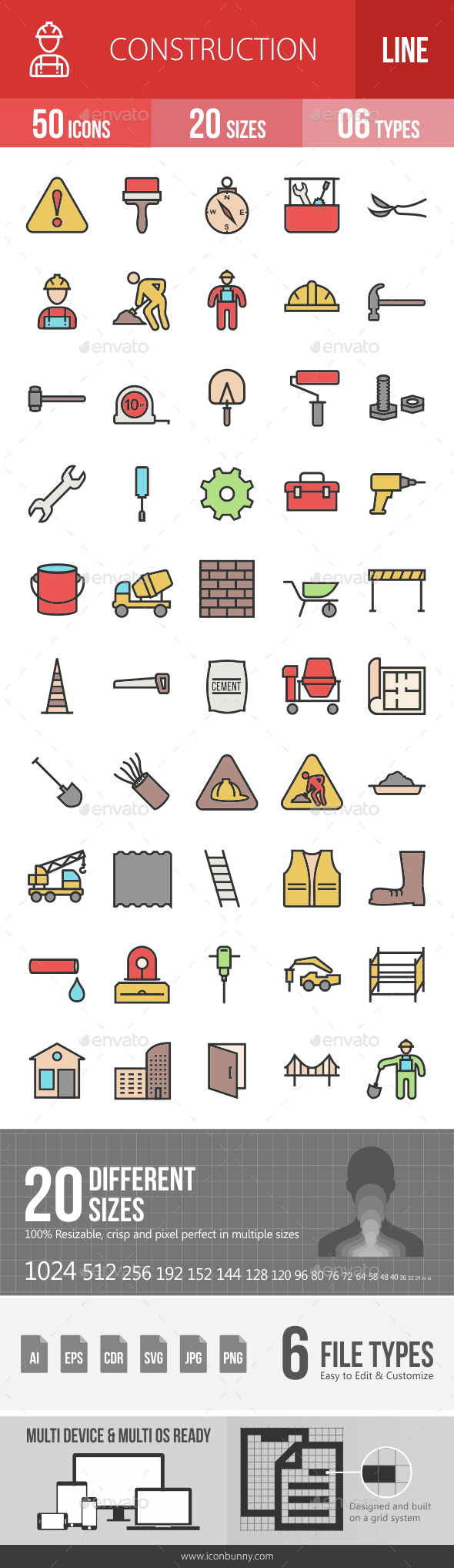 Construction Filled Line Icons - Icons