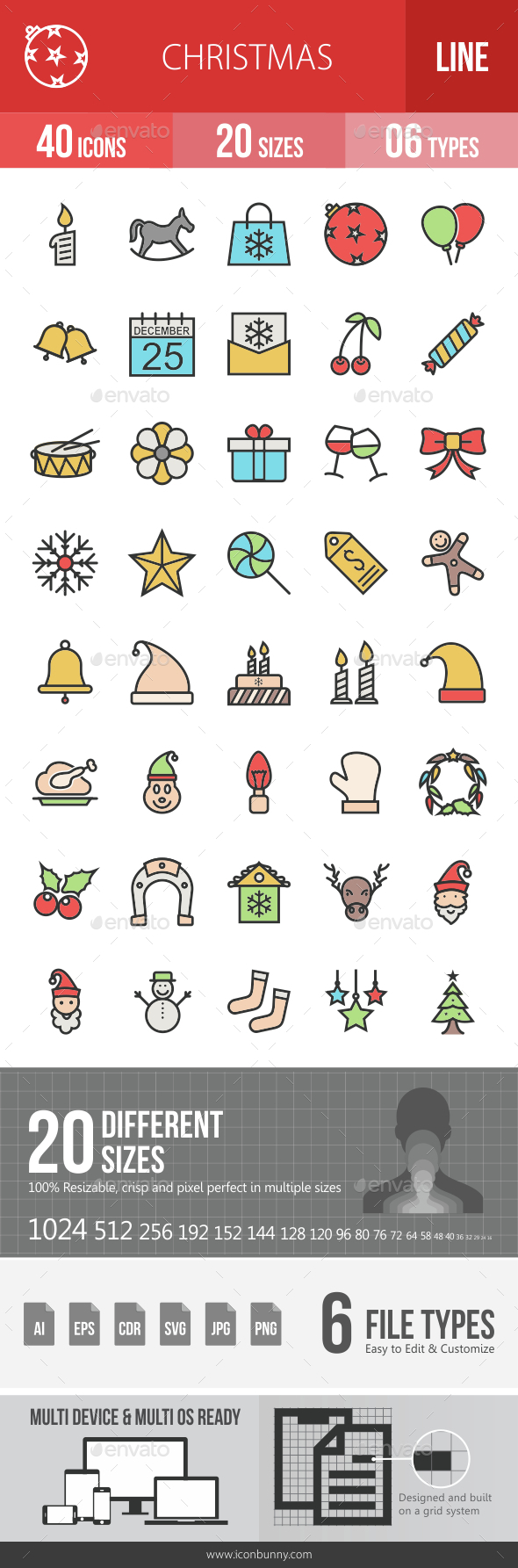 Christmas Filled Line Icons - Icons