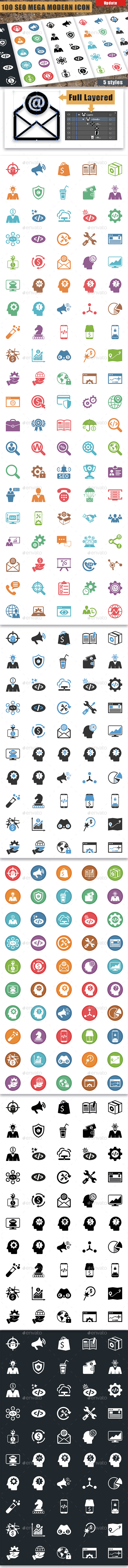 100 Seo Mega Modern Icons v2.0 - Business Icons