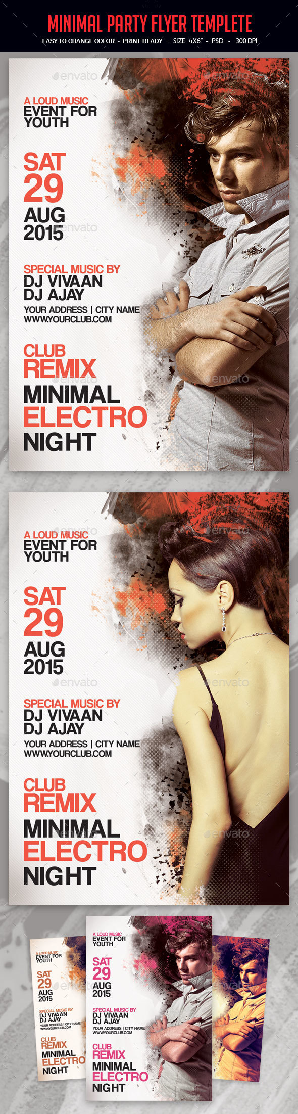 Minimal Party Flyer Templete - Clubs & Parties Events