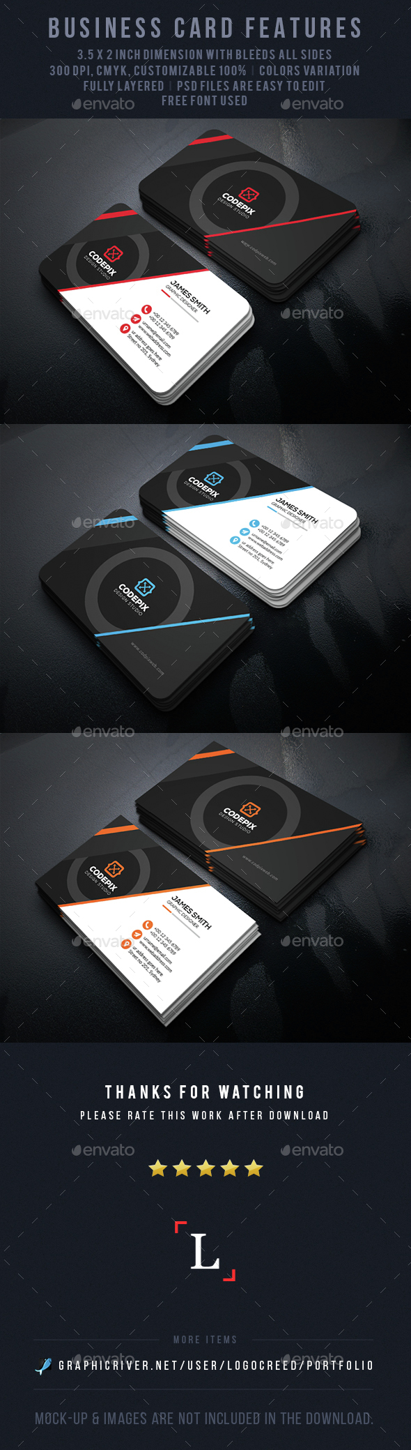 Circle Corporate Business Card - Business Cards Print Templates