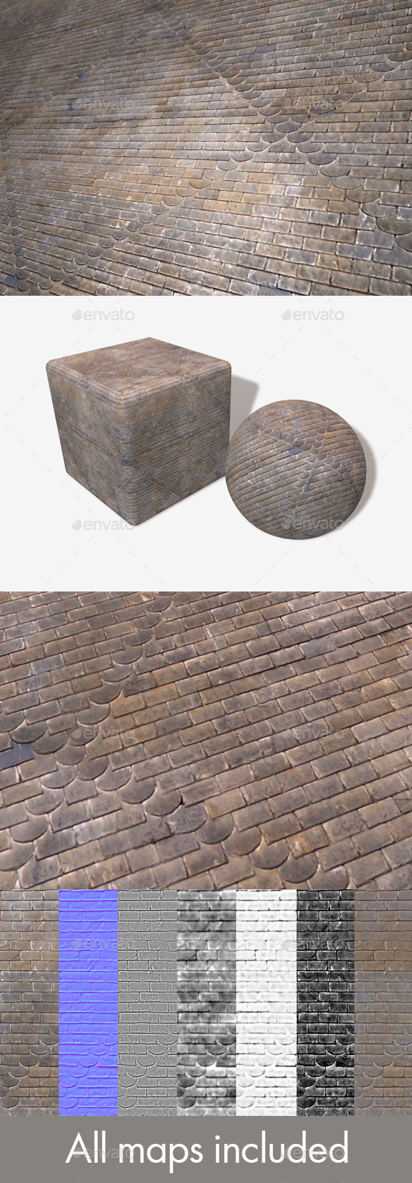 Patterned Roof Tiles - 3Docean 14667165