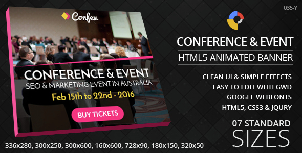 Conference Event Html5 Ad Banners By Goaldesigns Codecanyon