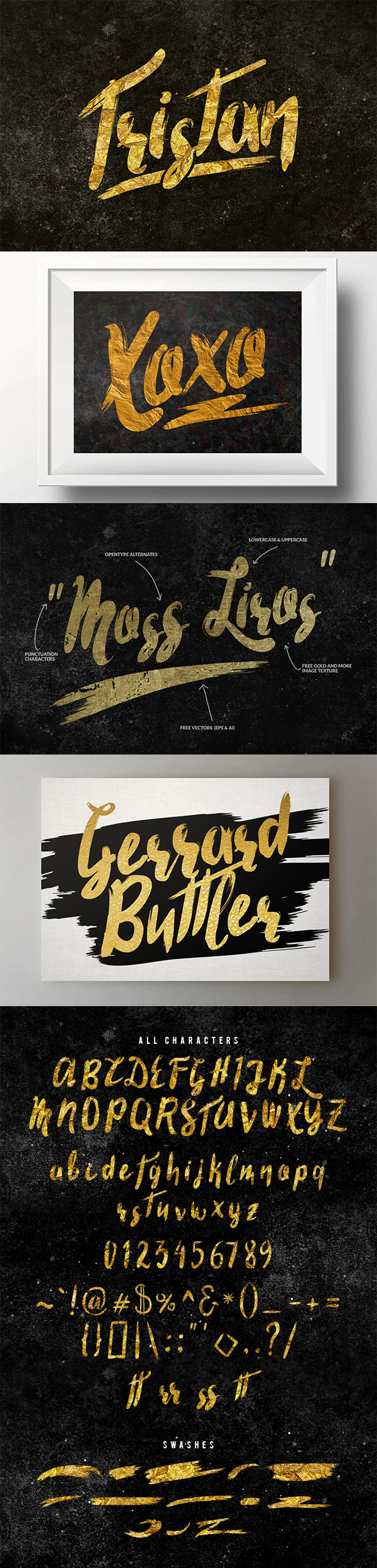 Tristan Brush Font - Grunge Decorative