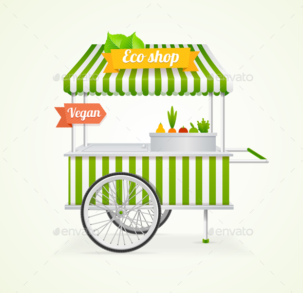 Vegetarian Shop Cart - Food Objects