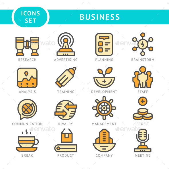 Set Line Icons of Business - Business Icons