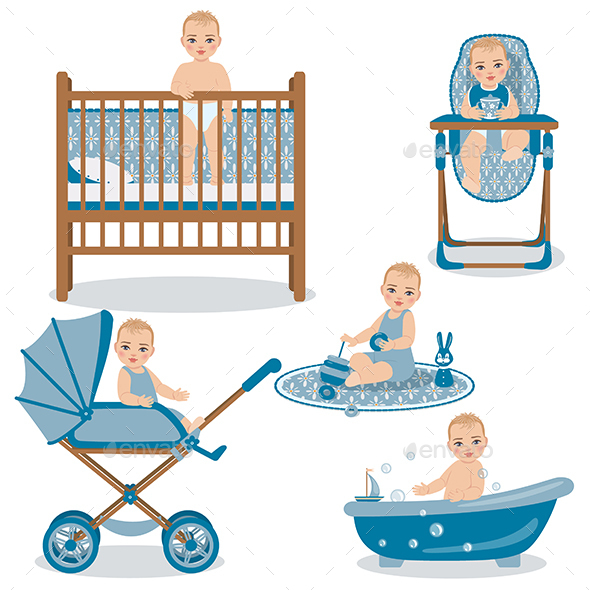 Baby in Various Position Set - People Characters