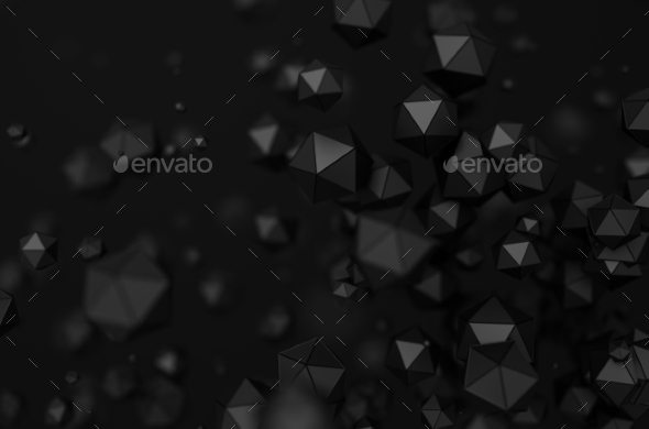 Abstract Rendering Of Low Poly Chaotic Particles. - Abstract Backgrounds
