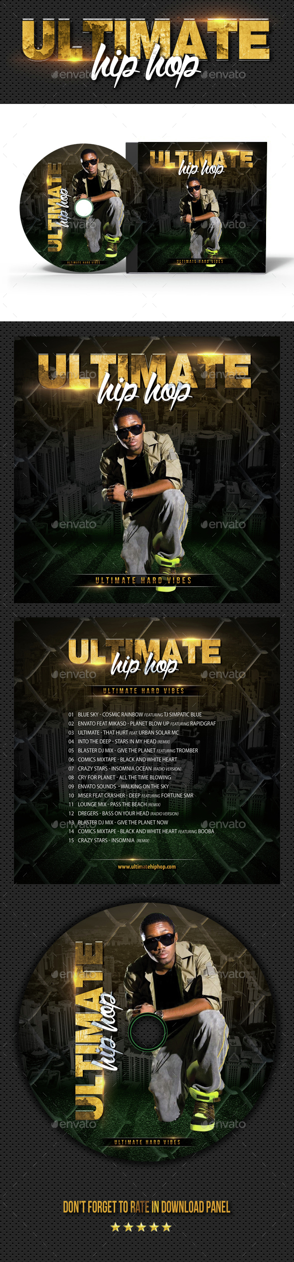 Hip Hop Ultimate CD Cover Artwork - CD & DVD Artwork Print Templates
