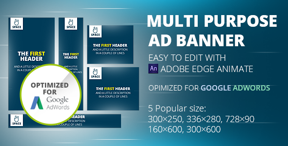 HTML5 Animated Banner Templates | «Space banner» | Edge Animate