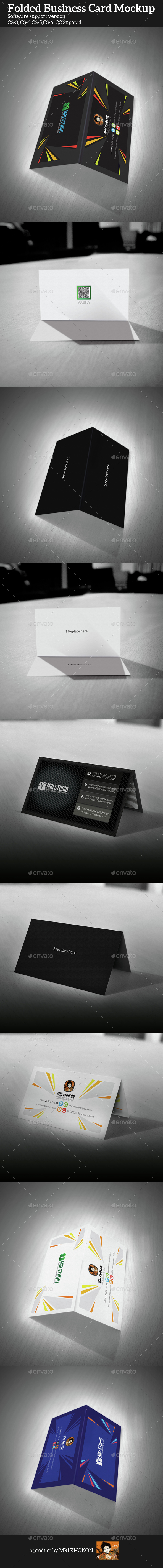 Folded Business Card Mock-ups - Business Cards Print
