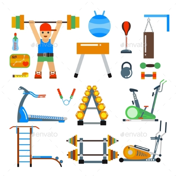 Fitness Gym Club Icons - Sports/Activity Conceptual