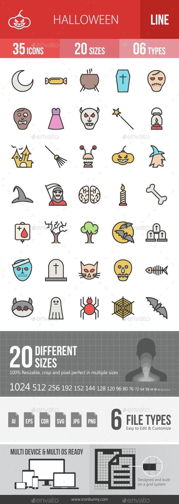 Halloween Filled Line Icons - Icons