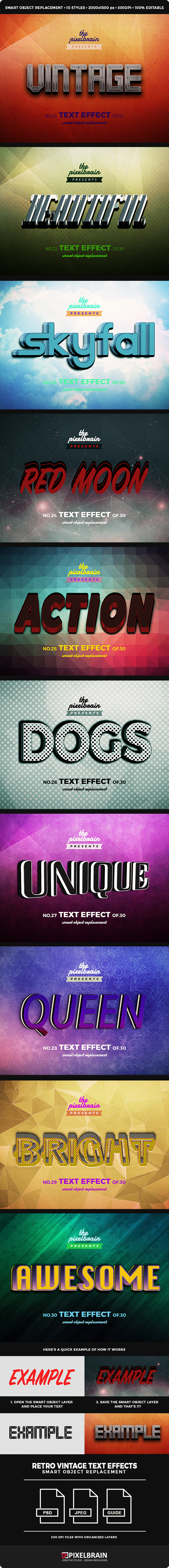 Retro Vintage Text Effects Vol. 3 - Text Effects Actions