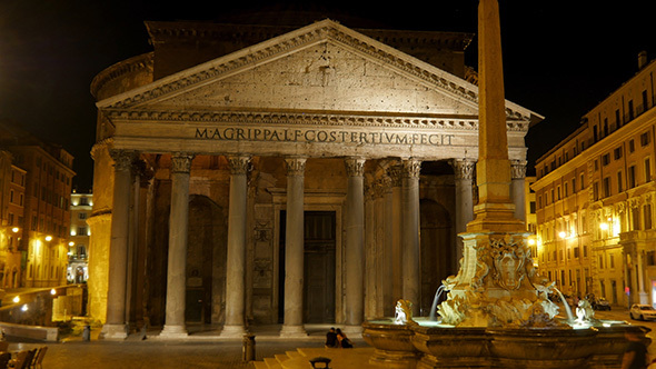 View of Pantheon, Rome, Italy at Night