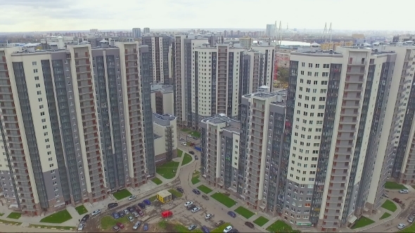Aerial View Of Residential Area In Saint-Petersburg
